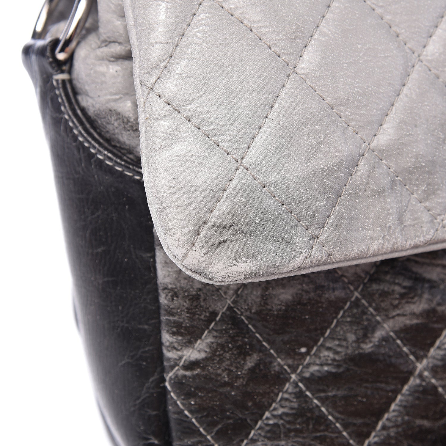 Chanel Vinyl Quilted Jumbo Melrose Degrade Flap Black 12 of 19