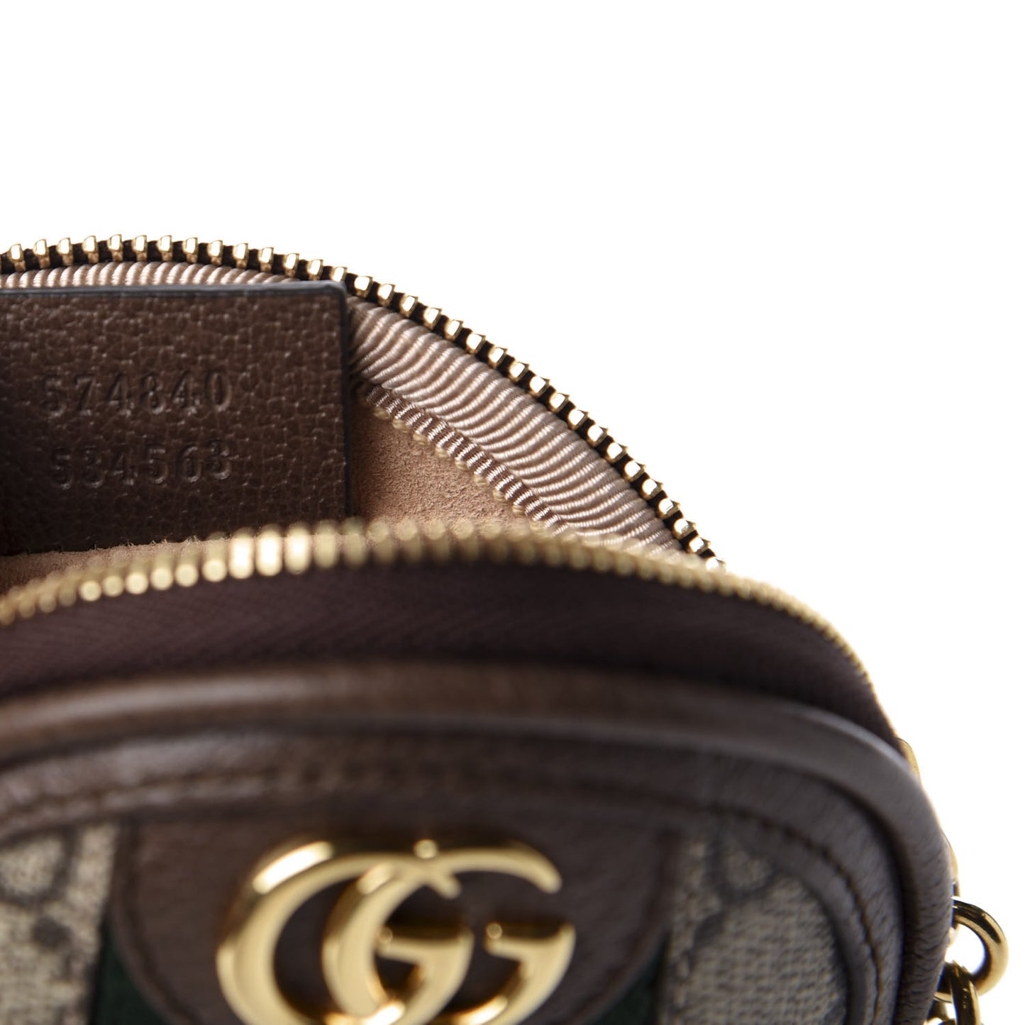 GG Supreme Monogram Web Ophidia Round Coin Purse Beige New Acero