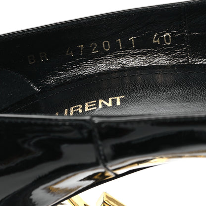 Saint Laurent Vernice Chiffon Opyum 110 Pumps  40 Black Gold 9 of 10