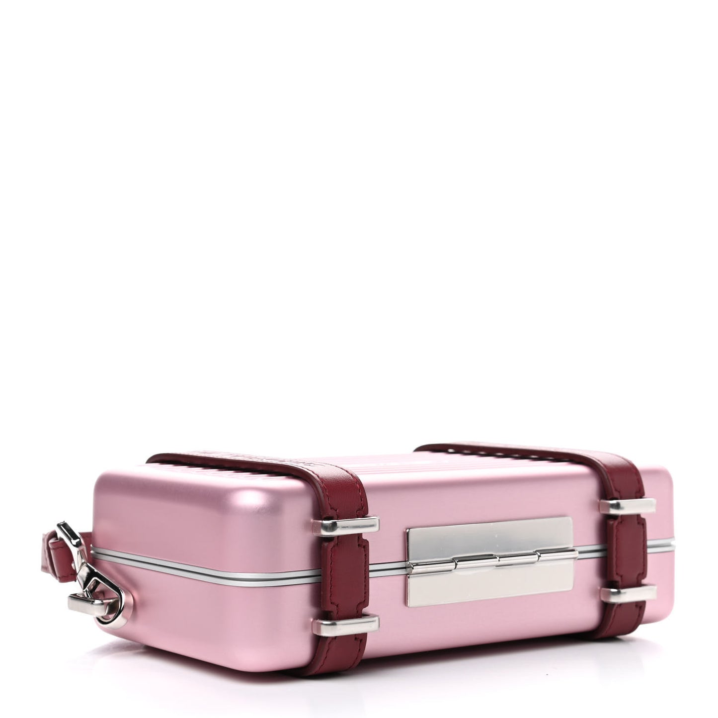X RIMOWA Aluminum Personal Clutch On Strap Rose