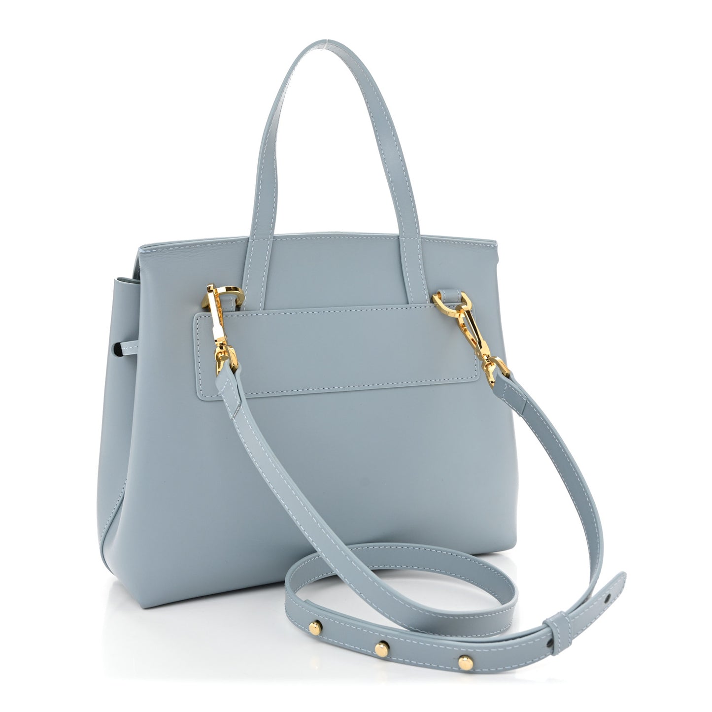 Calfskin Mini Lady Bag Grey Blue