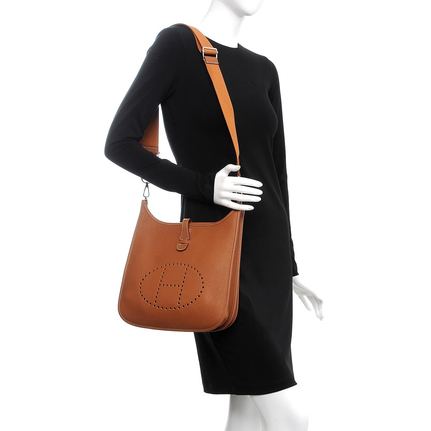 Hermes Taurillon Clemence Evelyne III PM Gold 2 of 9