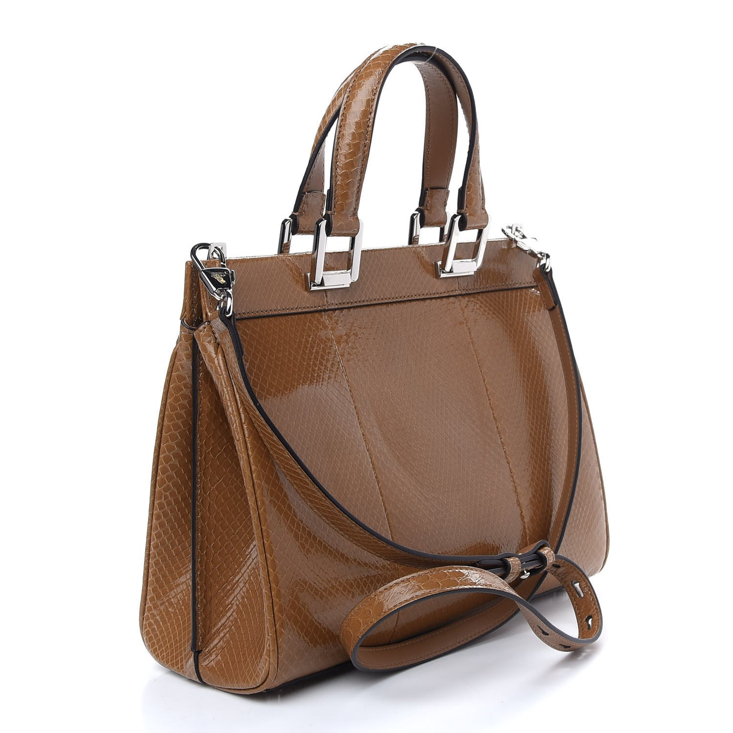 Snakeskin Small Zumi Top Handle Bag Friky Taupe