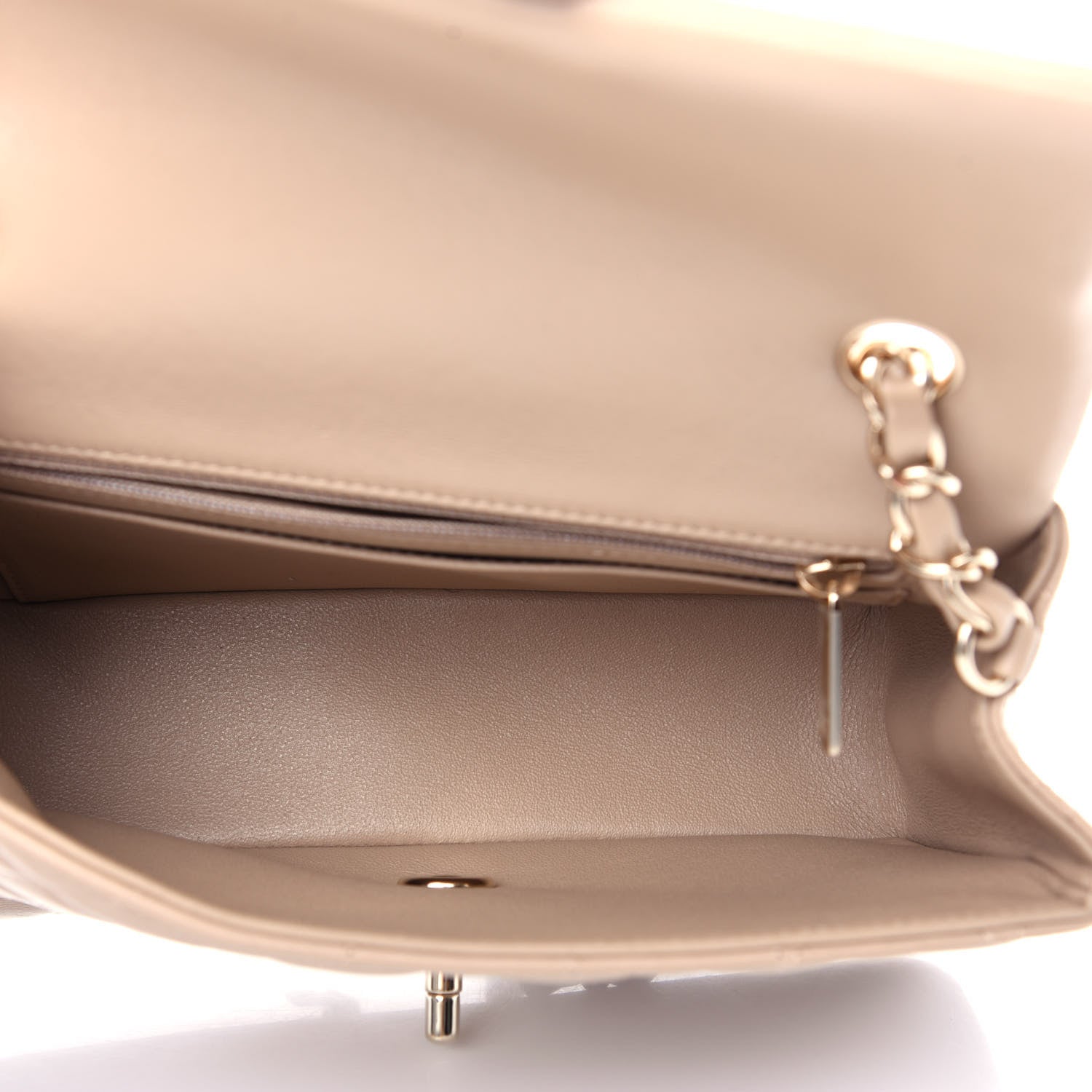 Chanel Lambskin Quilted Mini Rectangular Flap Dark Beige 5 of 10