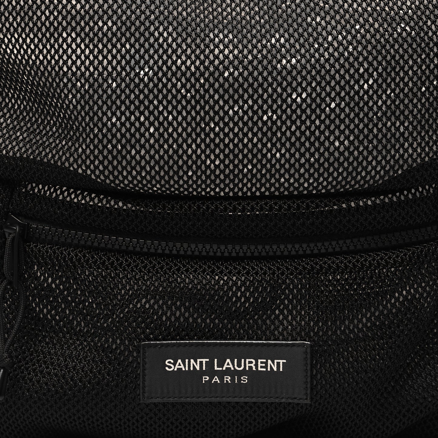 SAINT LAURENT Nylon Mesh Backpack Black