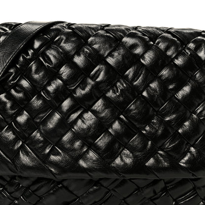Bottega Veneta Calfskin Intreccio Kalimero Messenger Black 10 of 12