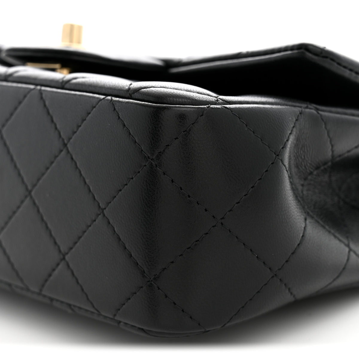 Chanel Lambskin Quilted Mini Top Handle Rectangular Flap Black 10 of 11