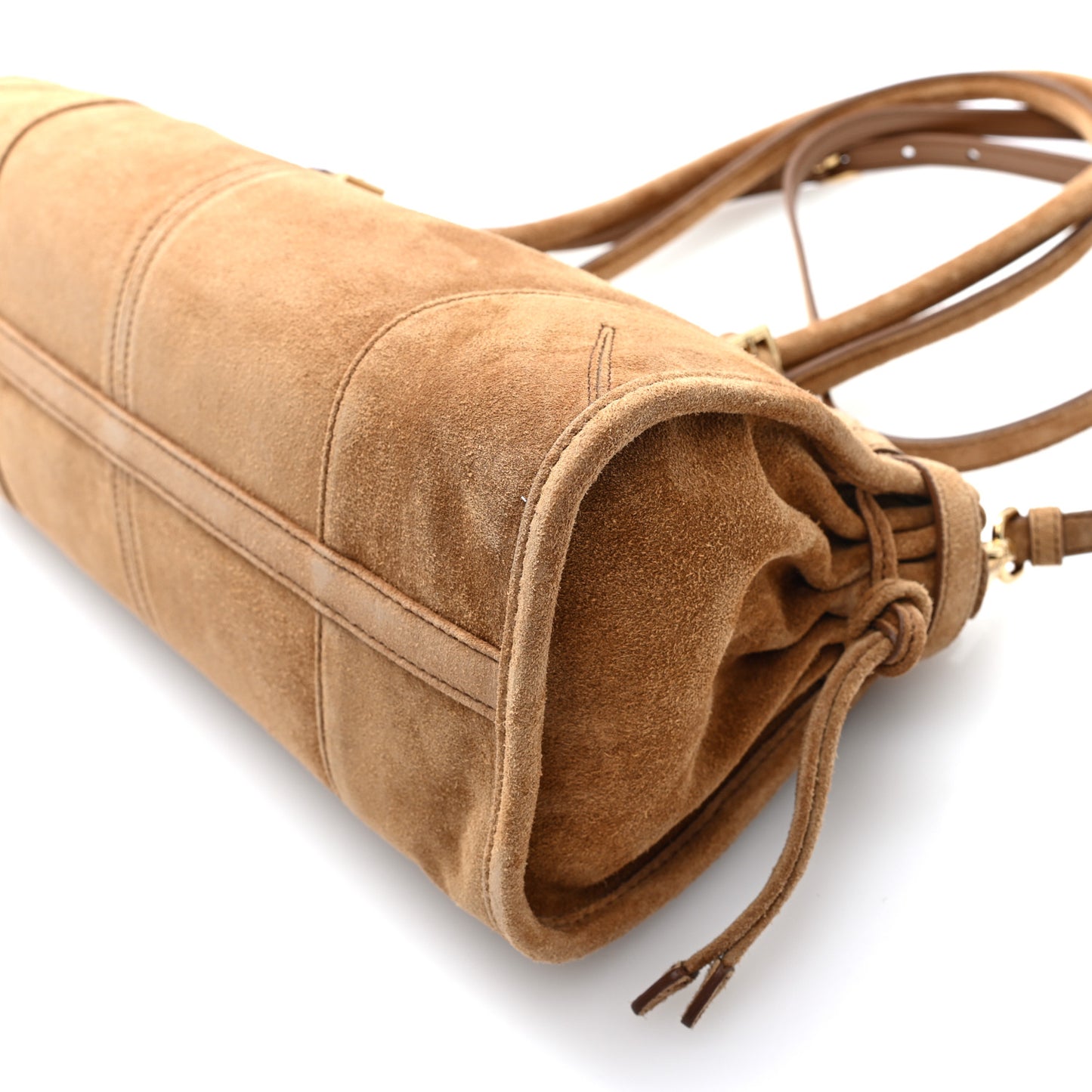 Suede Triangle Medium Bonnie Shoulder Bag Cinnamon