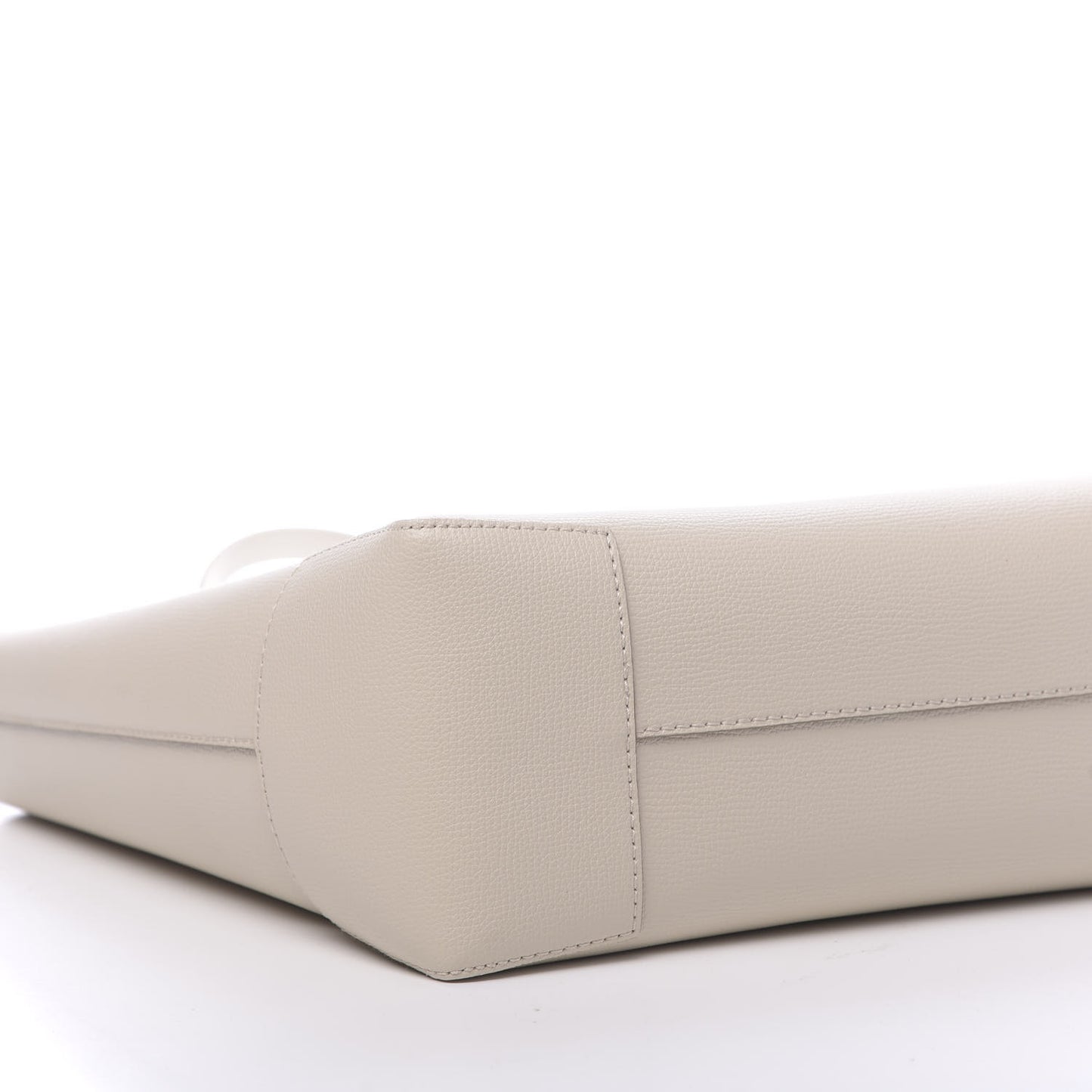 Calfskin TB Motif Embossed Medium Tote Limestone