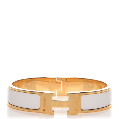 Hermes Enamel Narrow Clic Clac H Bracelet PM White 1 of 5