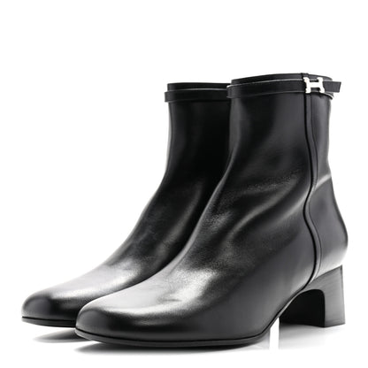 Hermes Calfskin Imperial 50 Ankle Boots 39 Black 4 of 10