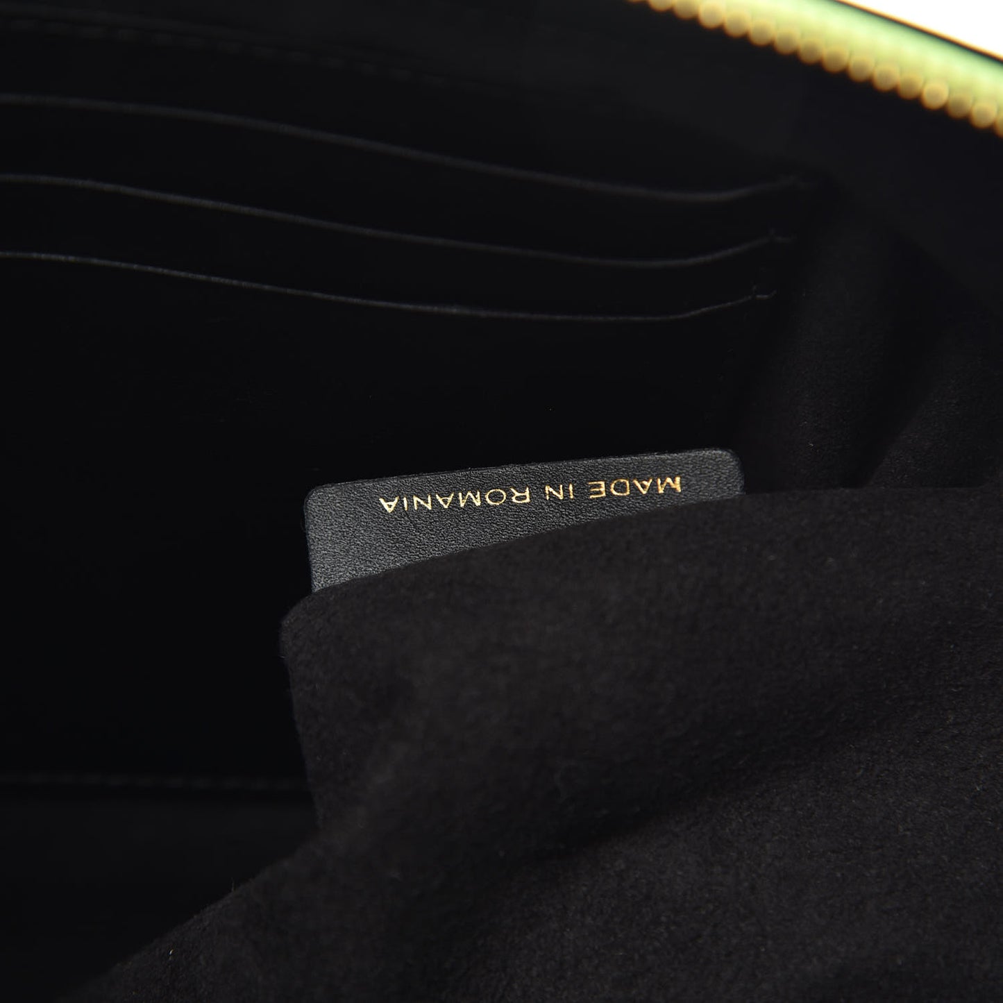 Soft Calfskin Large Duncan Zip Pouch Neon Yellow