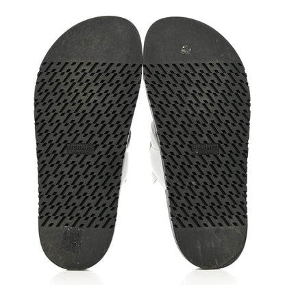 Hermes Suede Goatskin Nappa Extra Sandals 38 White Gold 5 of 9