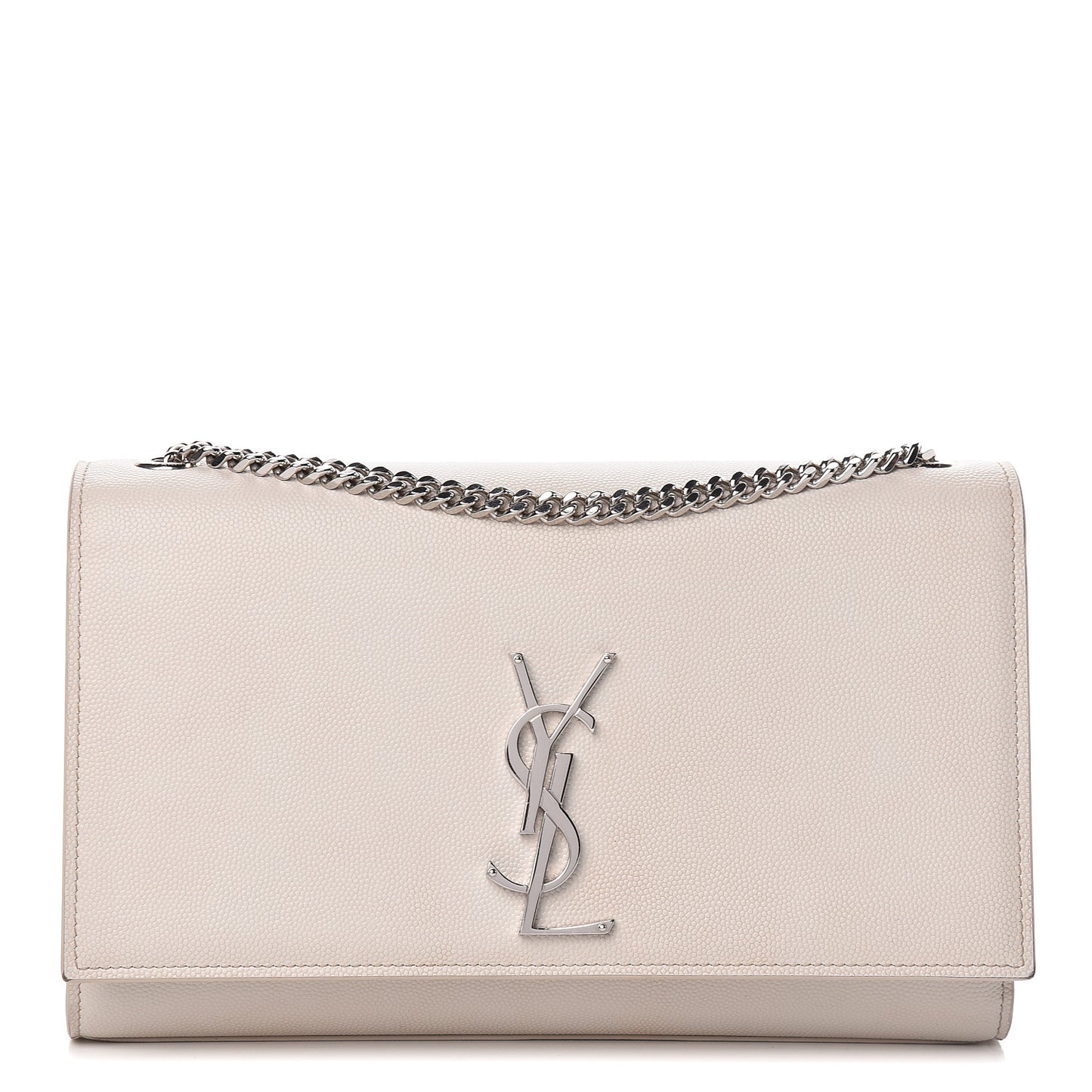 Grain De Poudre Medium Classic Monogram Kate Satchel Icy White