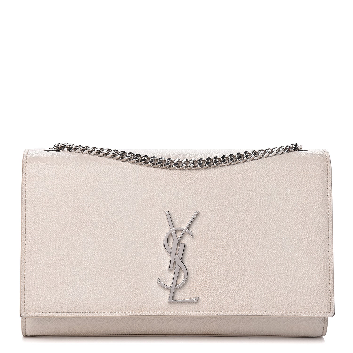 Saint Laurent Grain De Poudre Medium Classic Monogram Kate Satchel Icy White 1 of 20
