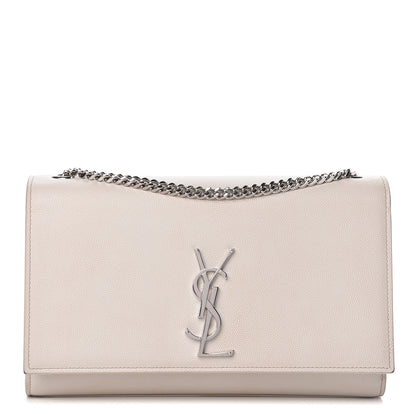 Saint Laurent Grain De Poudre Medium Classic Monogram Kate Satchel Icy White 1 of 20
