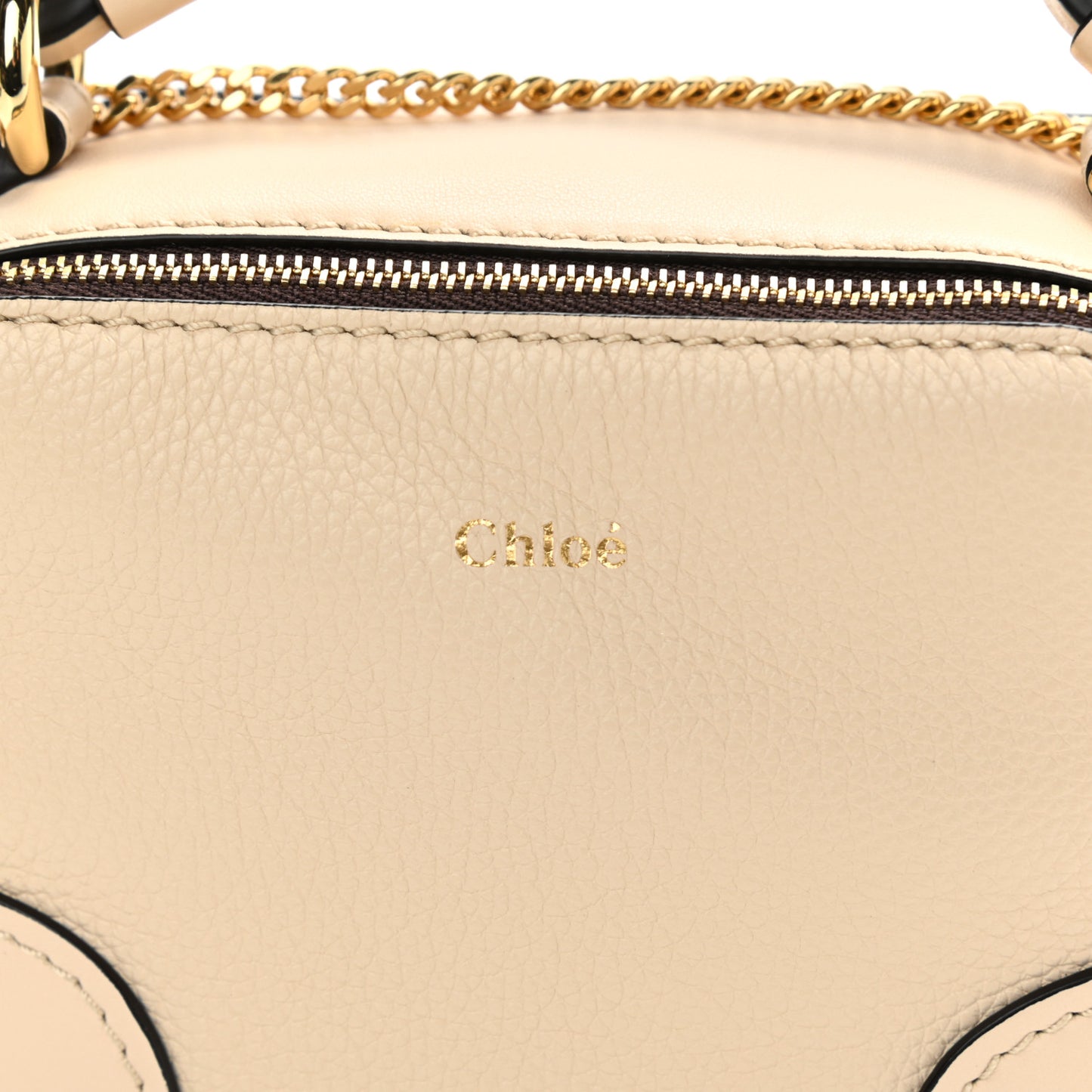 Calfskin Mini Daria Chain Bag Light Beige