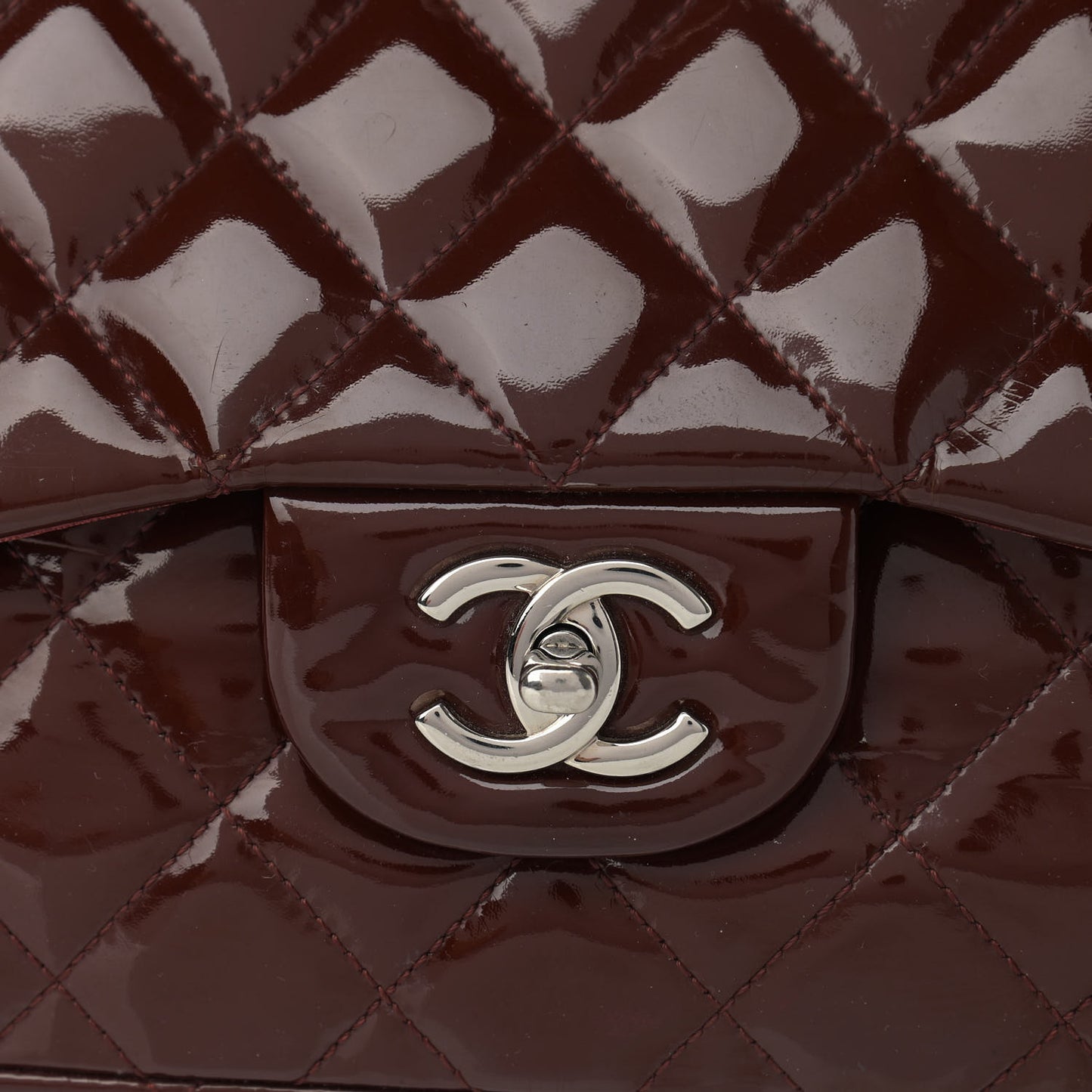 Patent Jumbo Single Flap Bordeaux