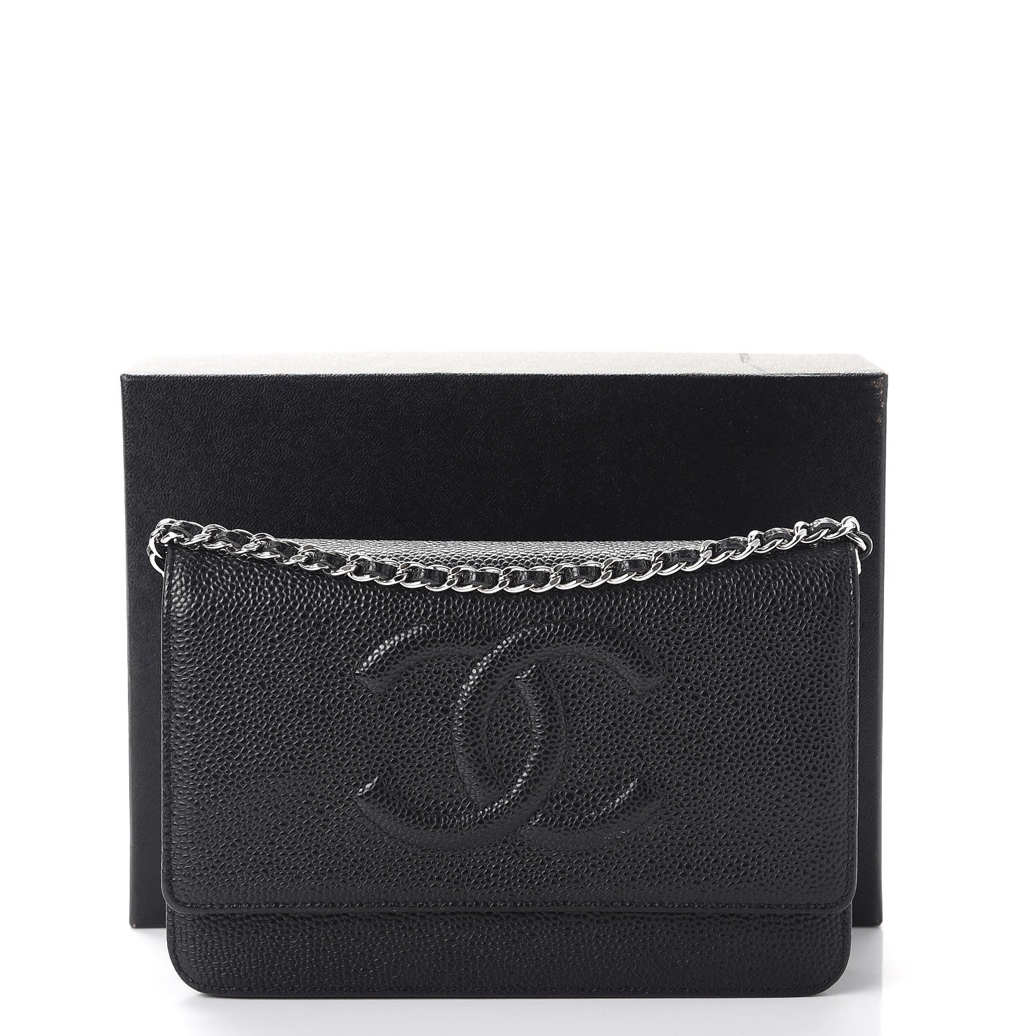 Chanel Caviar Timeless CC Wallet On Chain WOC Black 10 of 10
