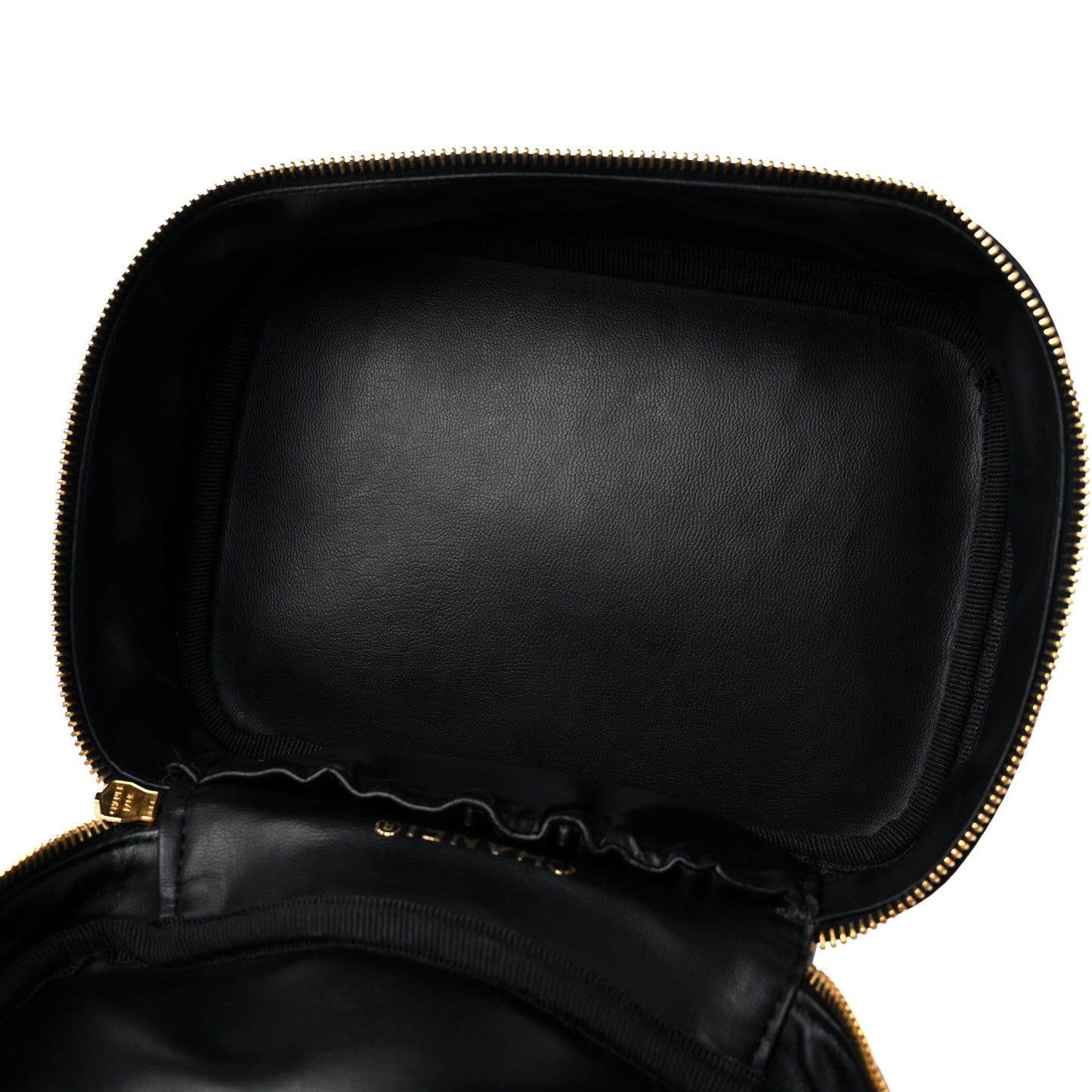 Lambskin Vanity Cosmetic Case Black
