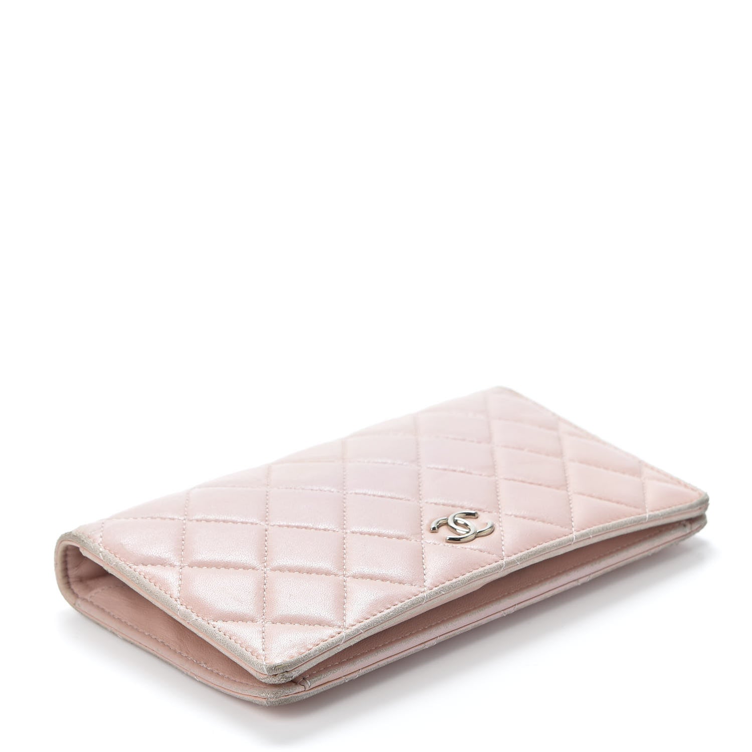 Chanel Lambskin Quilted Yen Wallet Light Pink 3 of 12