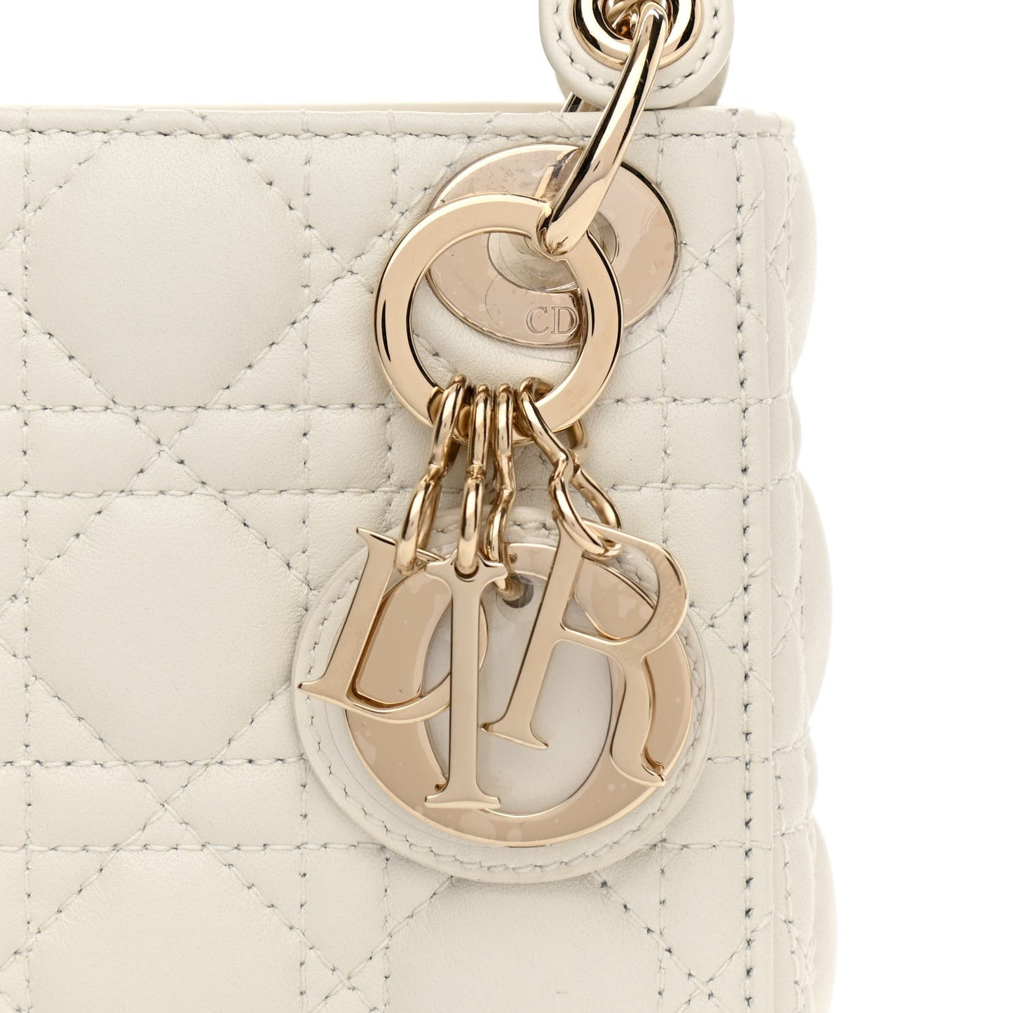 Lambskin Cannage Micro Lady Dior White