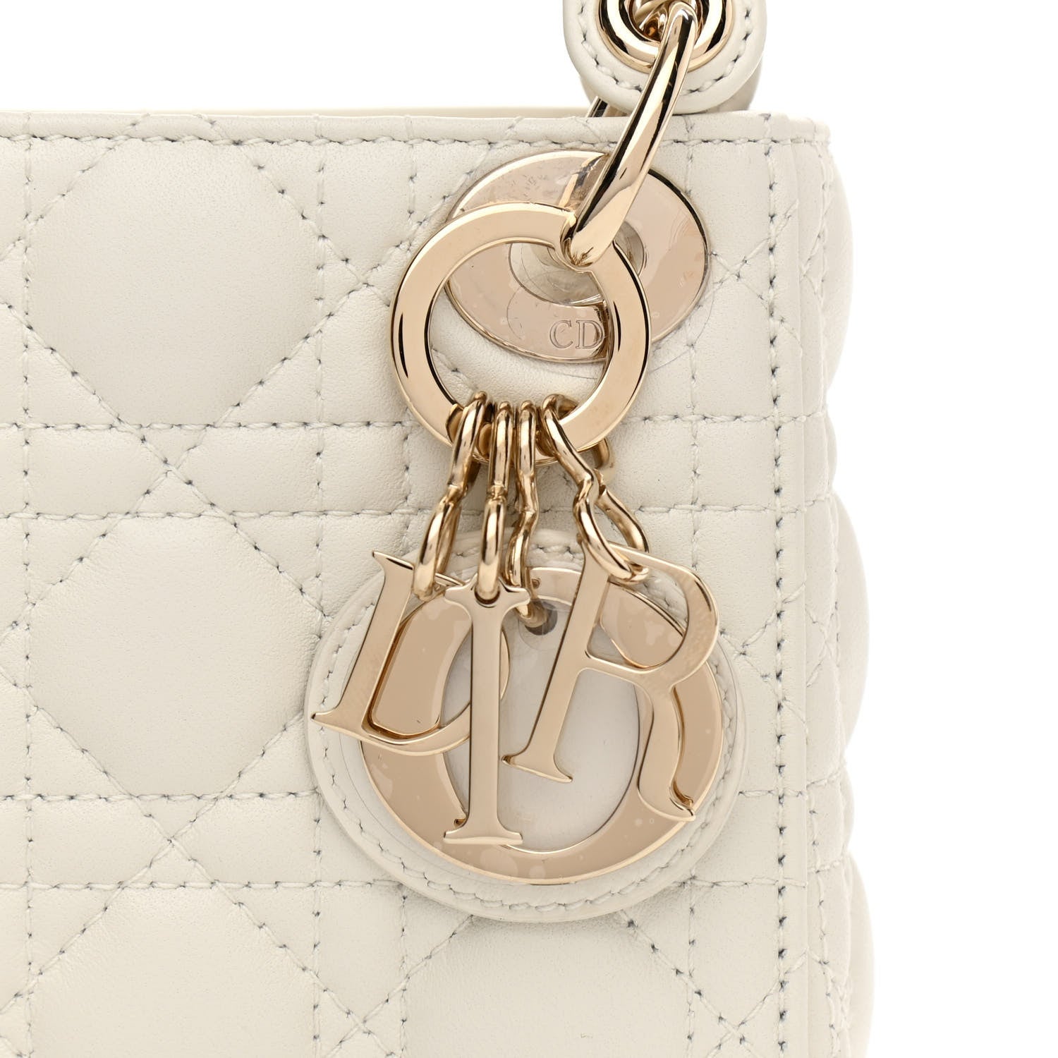 Christian Dior Lambskin Cannage Micro Lady Dior White 8 of 11