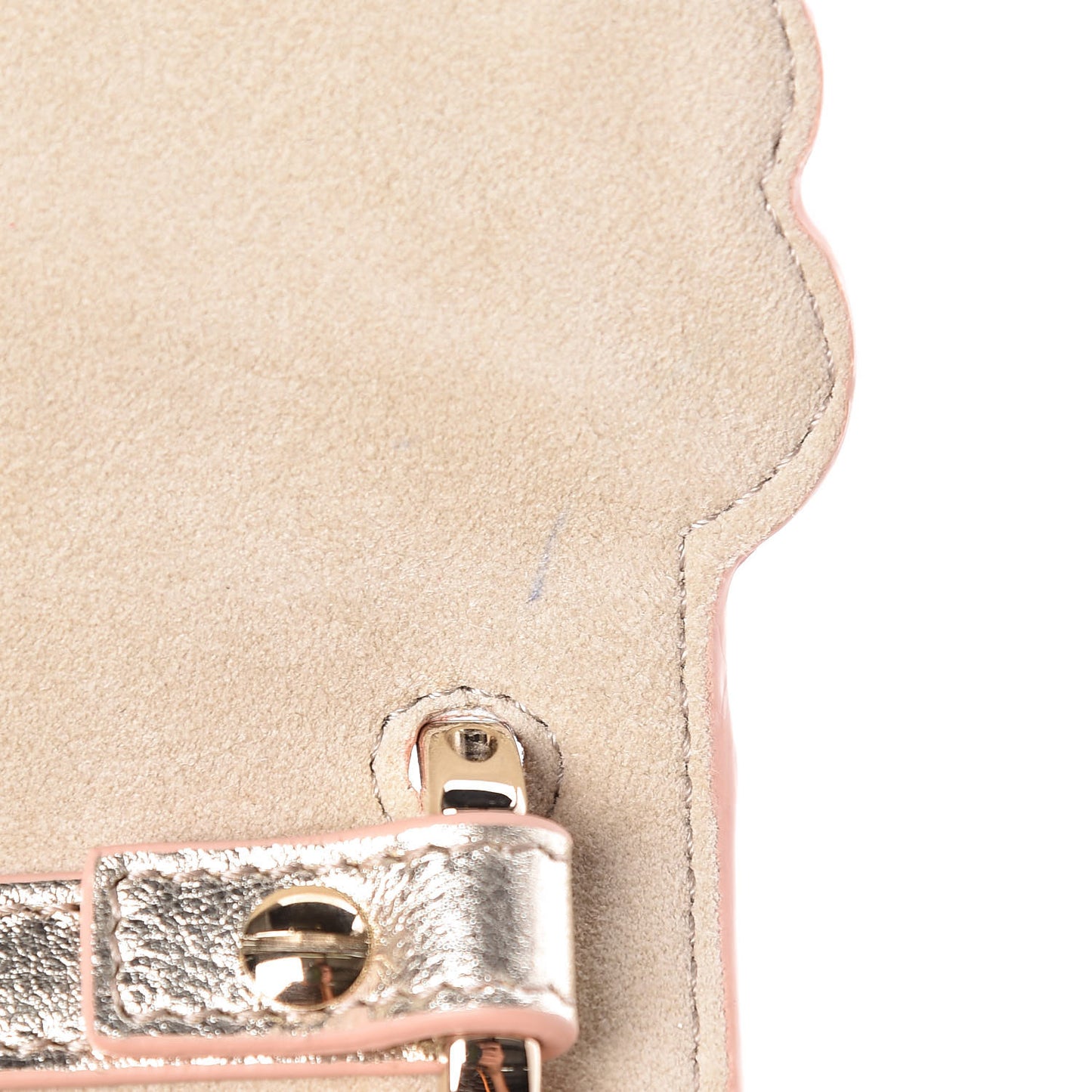 Vitello Catalan Mirror Scalloped Multi Studded Small Kan I Shoulder Bag Champagne