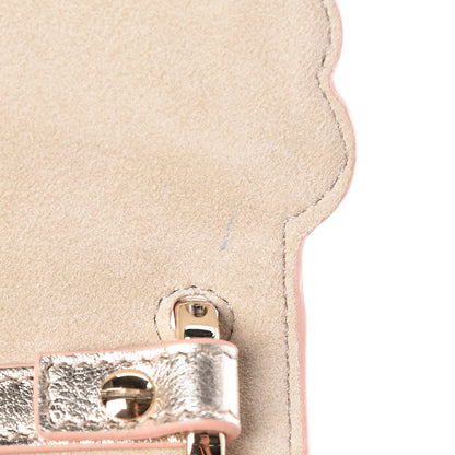 Fendi Vitello Catalan Mirror Scalloped Multi Studded Small Kan I Shoulder Bag Champagne 12 of 20