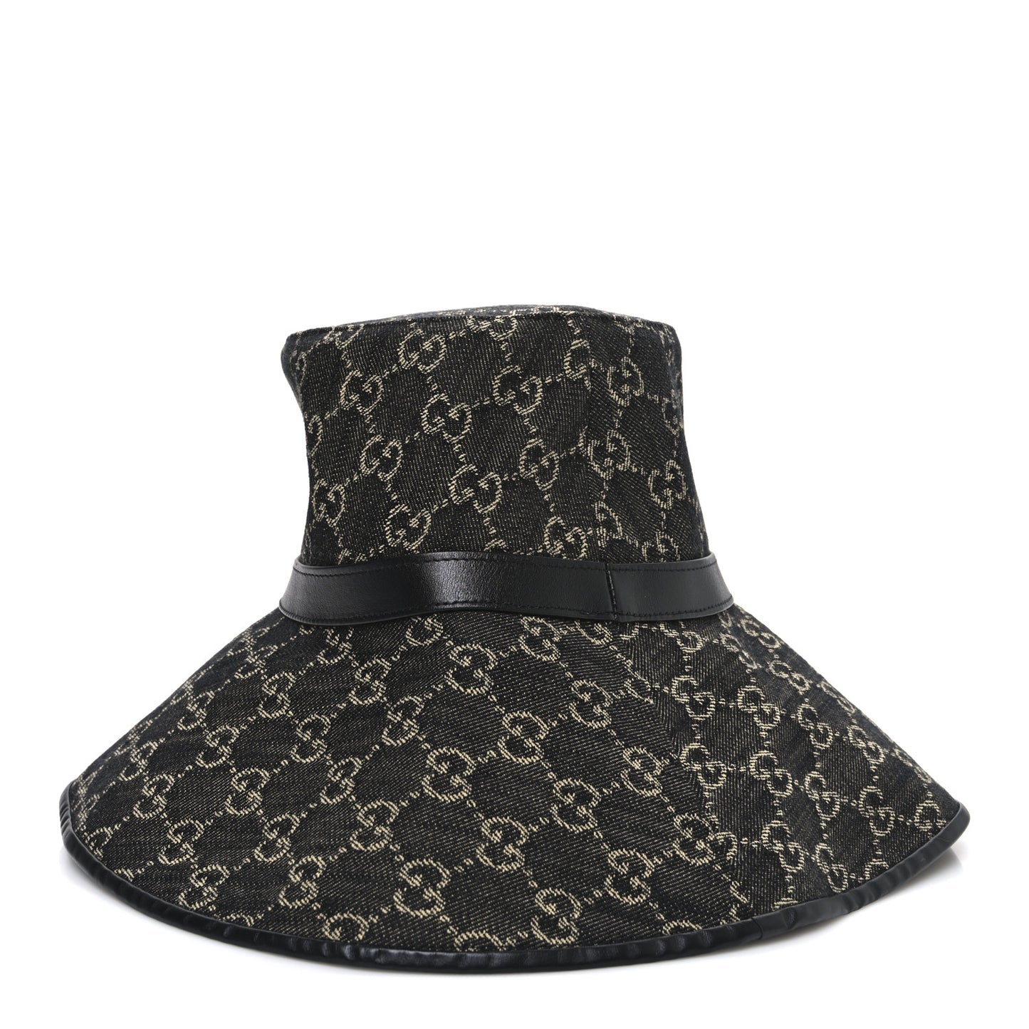 Monogram Wide Brim Hat S Black