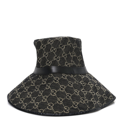 Gucci Monogram Wide Brim Hat S Black 1 of 8