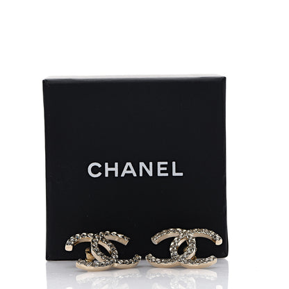 Chanel Baguette Crystal High Society CC Earrings Gold 5 of 5