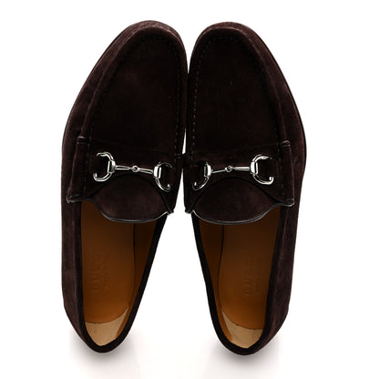 Gucci Suede Mens Horsebit Moccasin Loafers 8 Brown 2 of 9