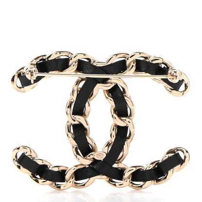 Chanel Lambskin Pearl CC Chain Brooch Black Gold 3 of 5