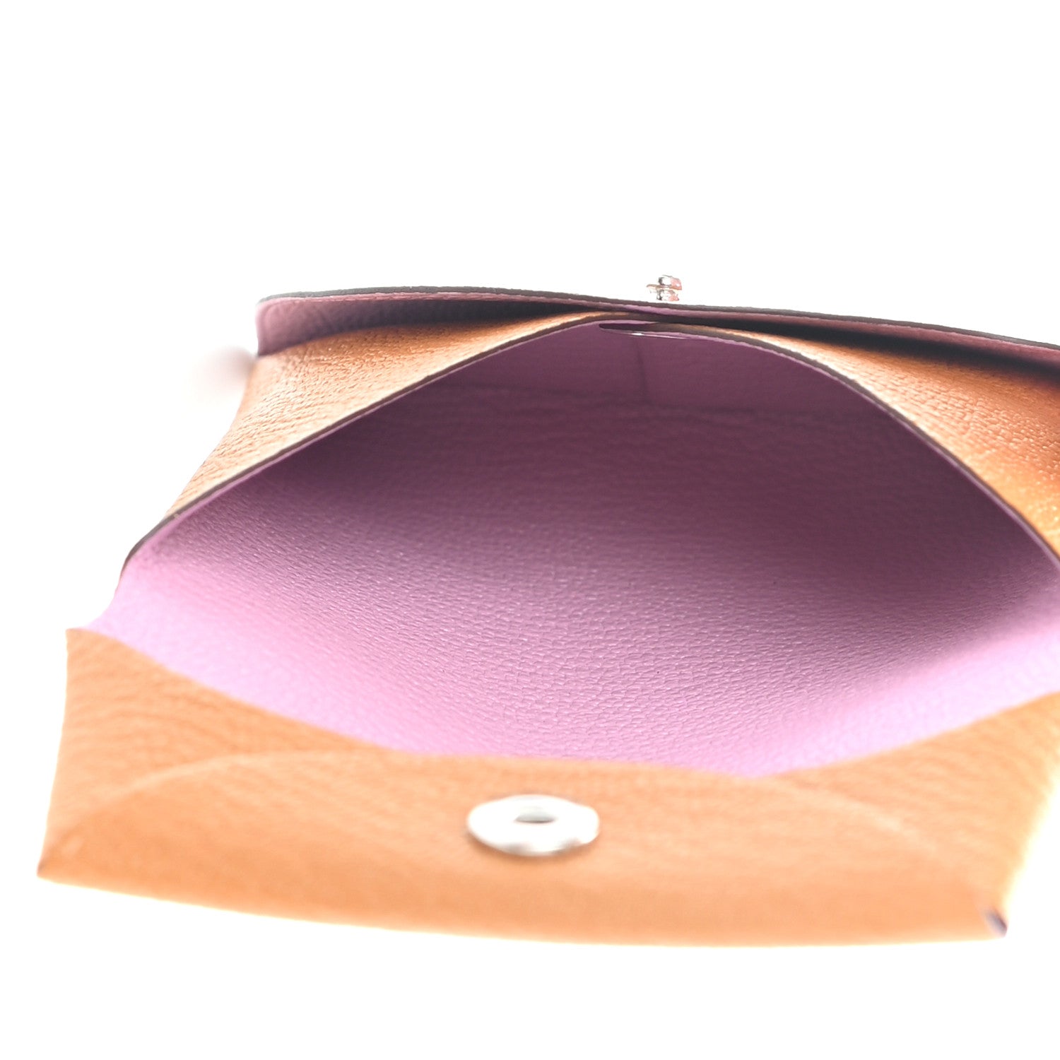Hermes Chevre Mysore Bastia Verso Coin Purse Caramel Mauve Sylvestre 5 of 8
