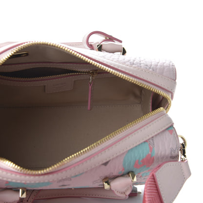 MCM Visetos Floral Leopard Essential Boston Bag Pink 7 of 9