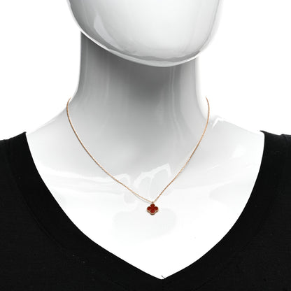 Van Cleef & Arpels 18K Rose Gold Carnelian Sweet Alhambra Pendant Necklace 2 of 5