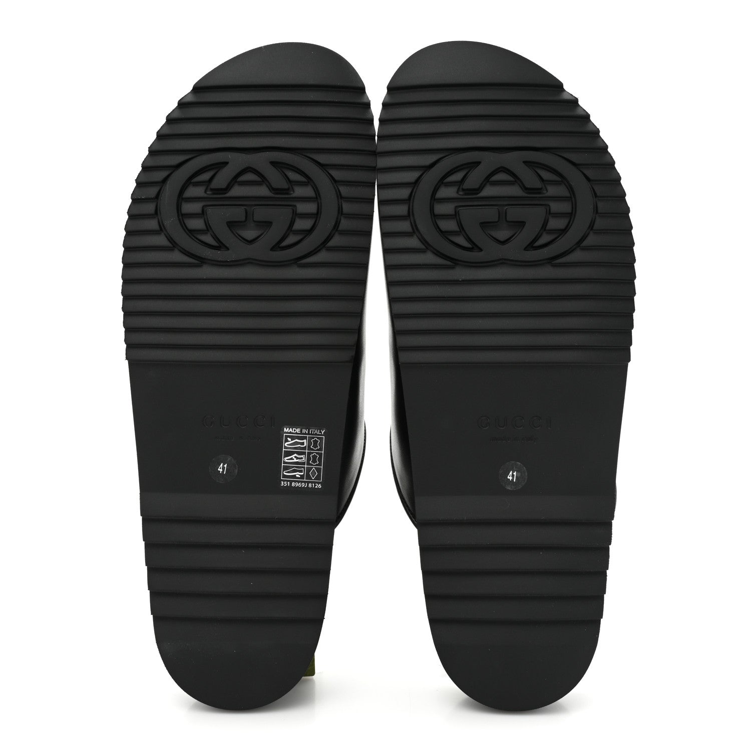 Gucci Jakarta Calfskin Womens Horsebit Slippers 41 Black 5 of 9
