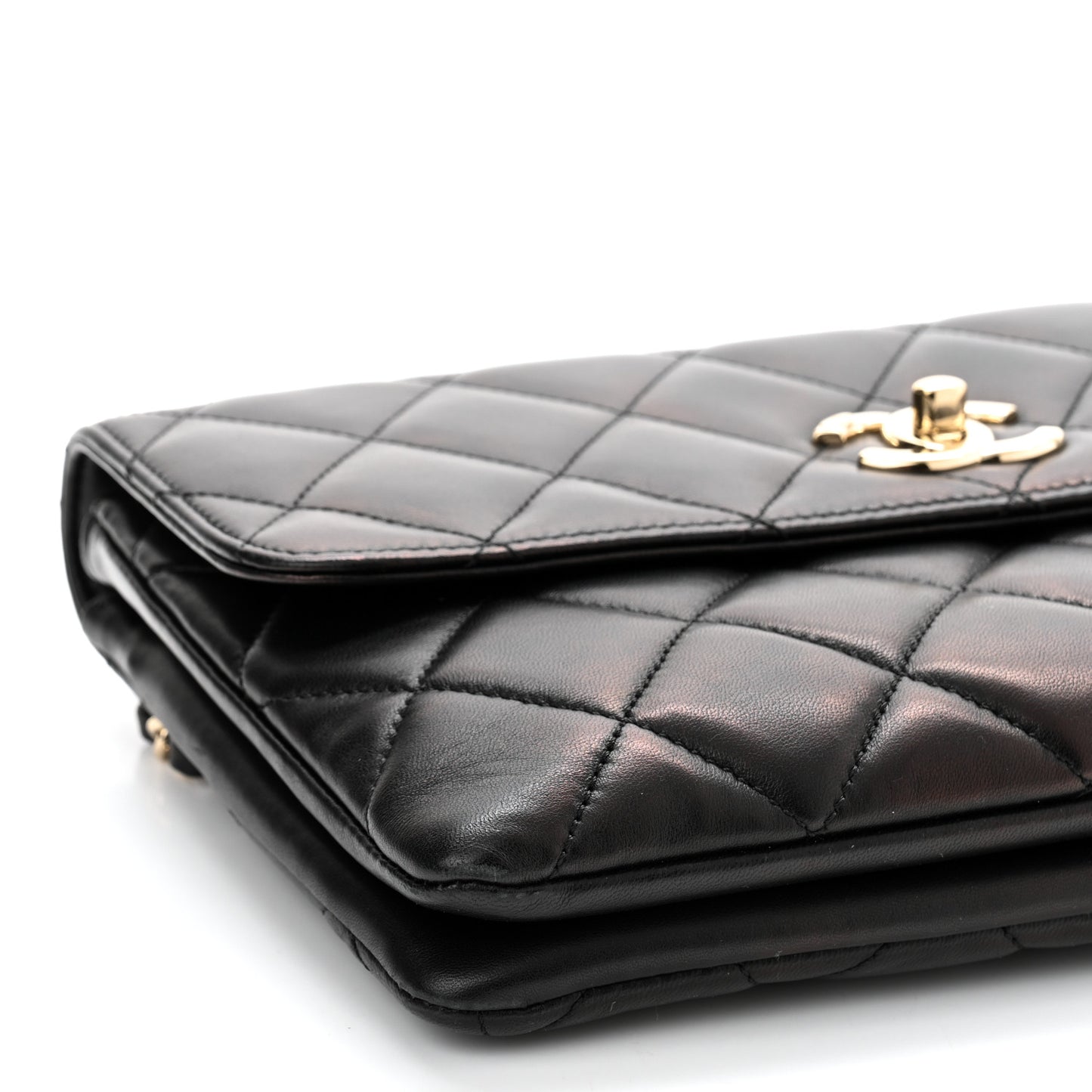 Lambskin Quilted Medium Trendy CC Flap Black