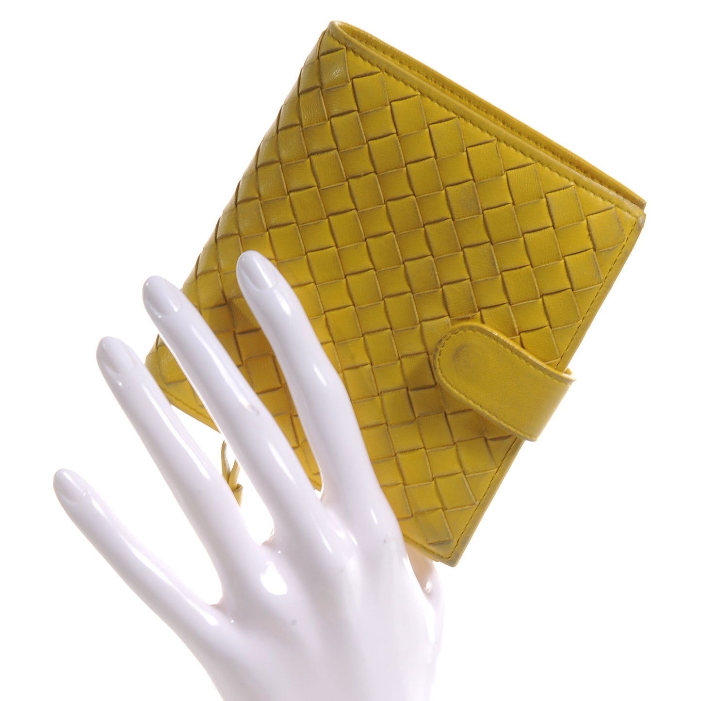 Nappa Intrecciato French Compact Wallet Yellow
