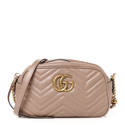 Gucci Calfskin Matelasse Small GG Marmont Chain Shoulder Bag Porcelain Rose 1 of 11