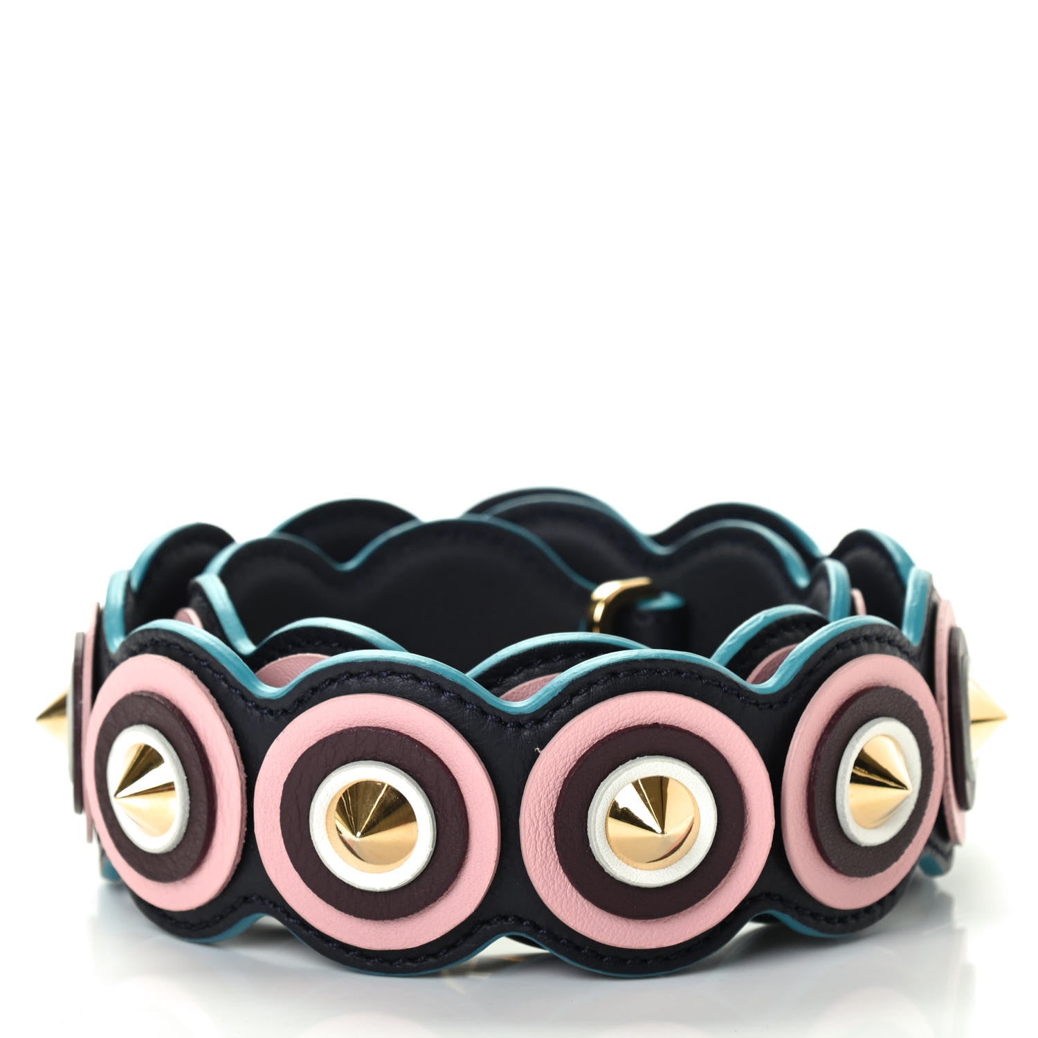Fendi Vitello Dolce Spike Studded Circle Strap You Blue Notte Multicolor 2 of 3