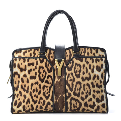 Saint Laurent Pony Hair Calfskin Leopard Print Medium Cabas Chyc Black 1 of 16