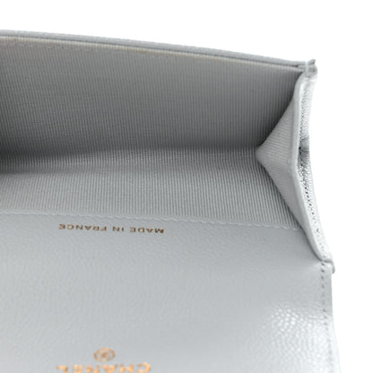 Chanel Caviar Quilted Flap Card Holder Wallet Light Blue 5 of 9