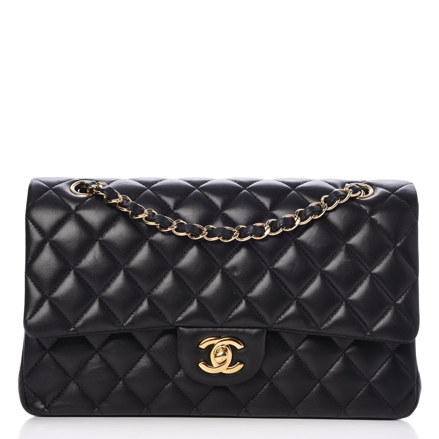 Chanel Lambskin Quilted Medium Double Flap Black 1 of 11