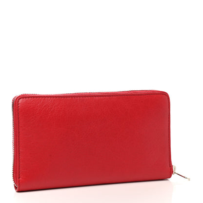 Balenciaga Agneau Continental Zip Around Wallet Rouge Cardinal 3 of 9