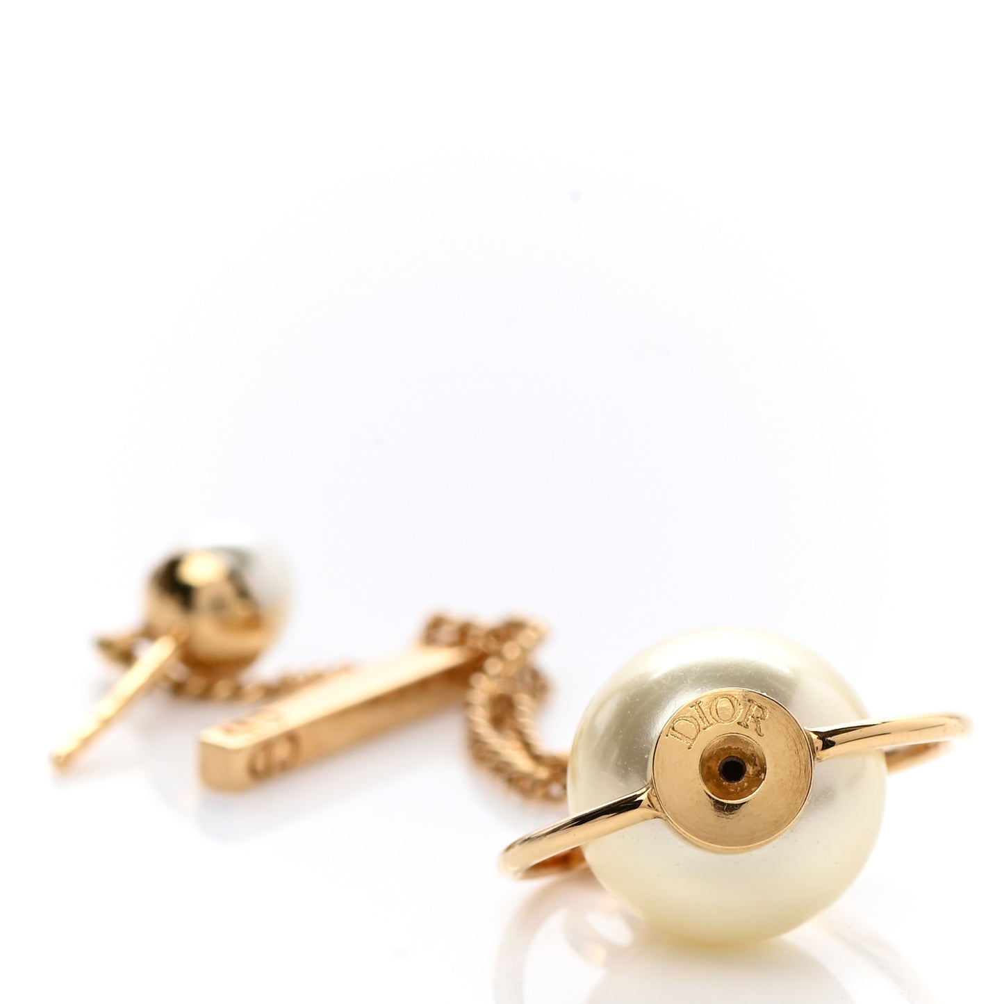 Pearl Tribales Dangle Chain Earrings Gold