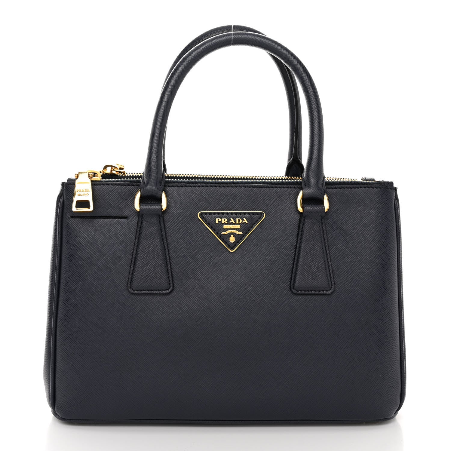 Prada Saffiano Mini Galleria Double Zip Tote Baltico 1 of 13