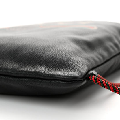 Gucci Calfskin Logo Drawstring Backpack Black 10 of 11