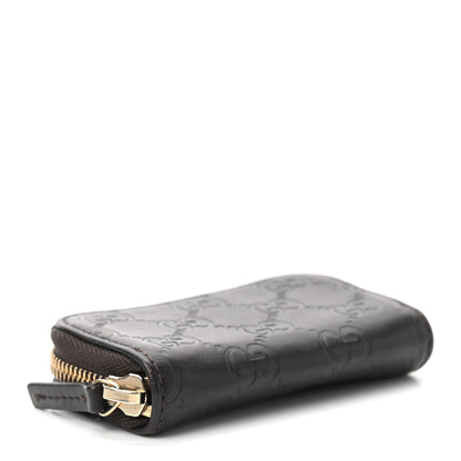 Gucci Guccissima Zip Around Coin Purse Wallet Dark Brown 4 of 8